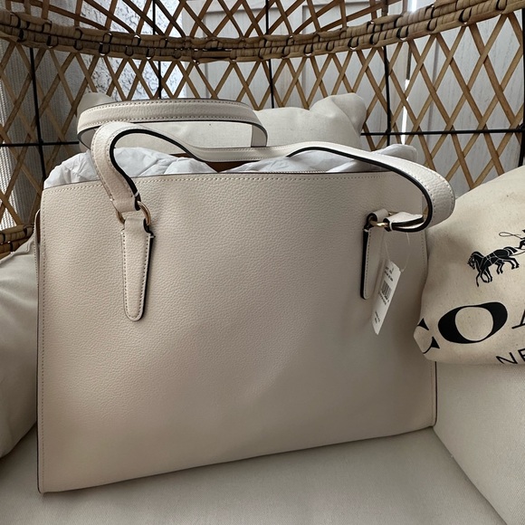 Coach Cream Leather Backpack - Picture 4 of 5